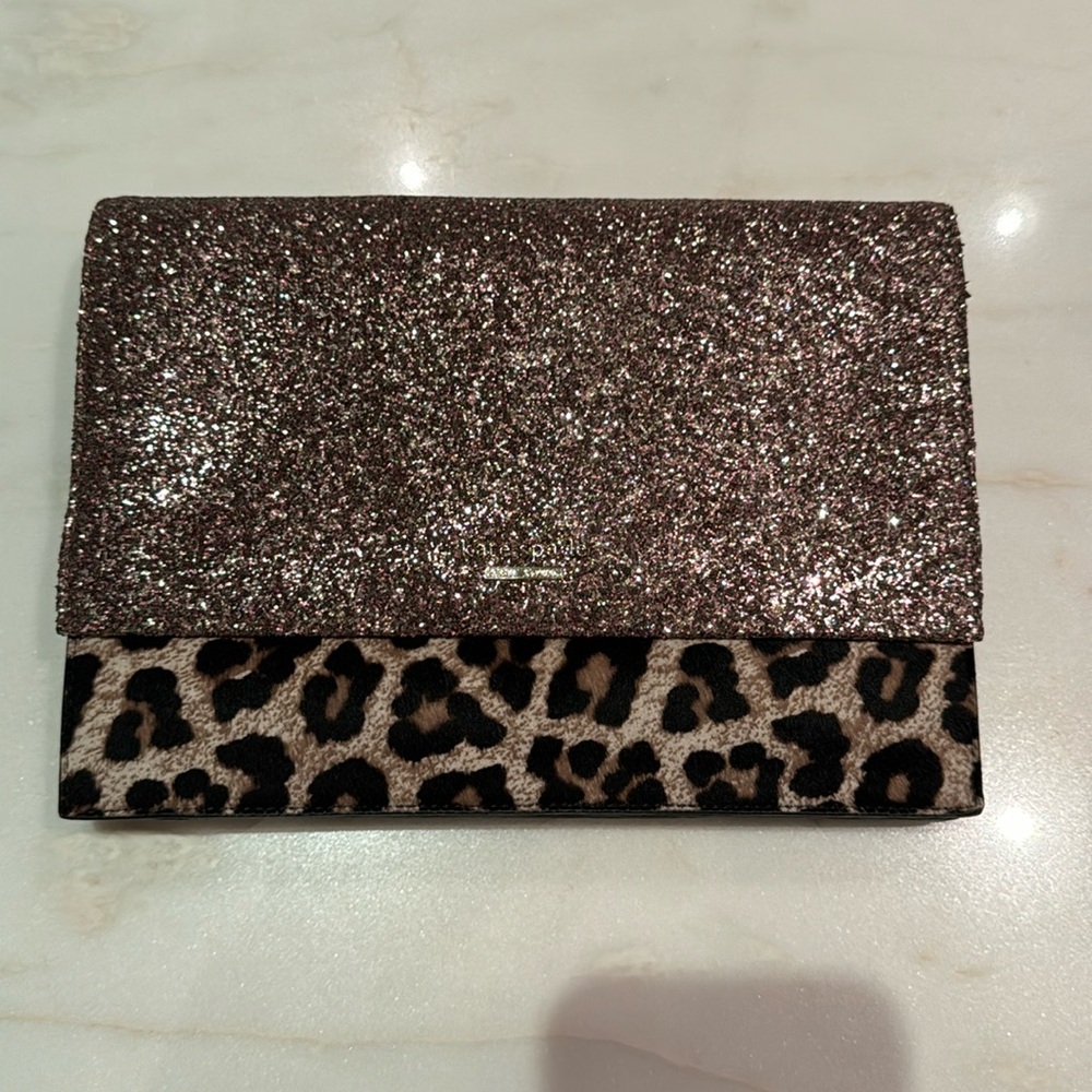 Kate Spade, leopard and glitter purse